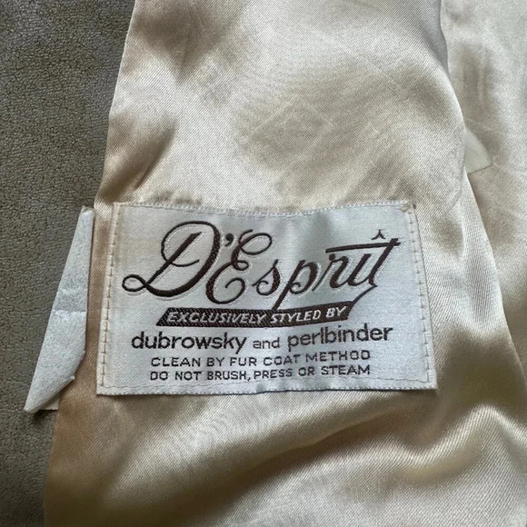 VINTAGE D’ESPRIT Fur and Knit Beige Tan Winter Coat Estimated Medium / Small - Picture 5 of 7